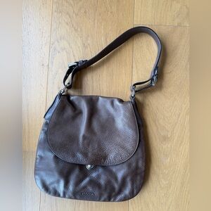 Authentic Prada Brown Leather Shoulder Bag